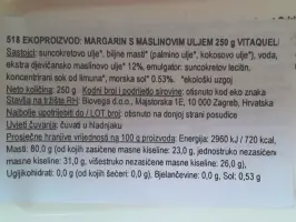 Margarin s maslinovim uljem 250 g